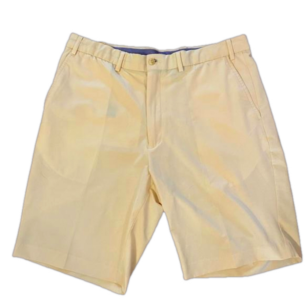 Britches U.S.A. by Samtex Pale Yellow Performance Stretch Golf Shorts Size 38 W